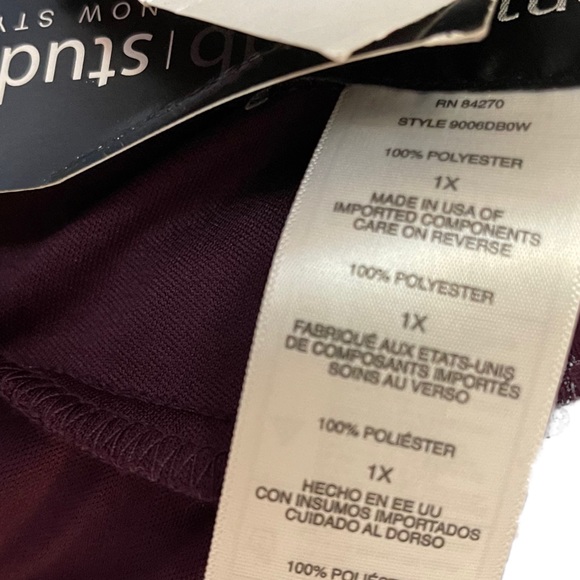 DB STUDIO - dark purple dress with sheer paneling. Perfect for occasions, sz 16 - Picture 15 of 15